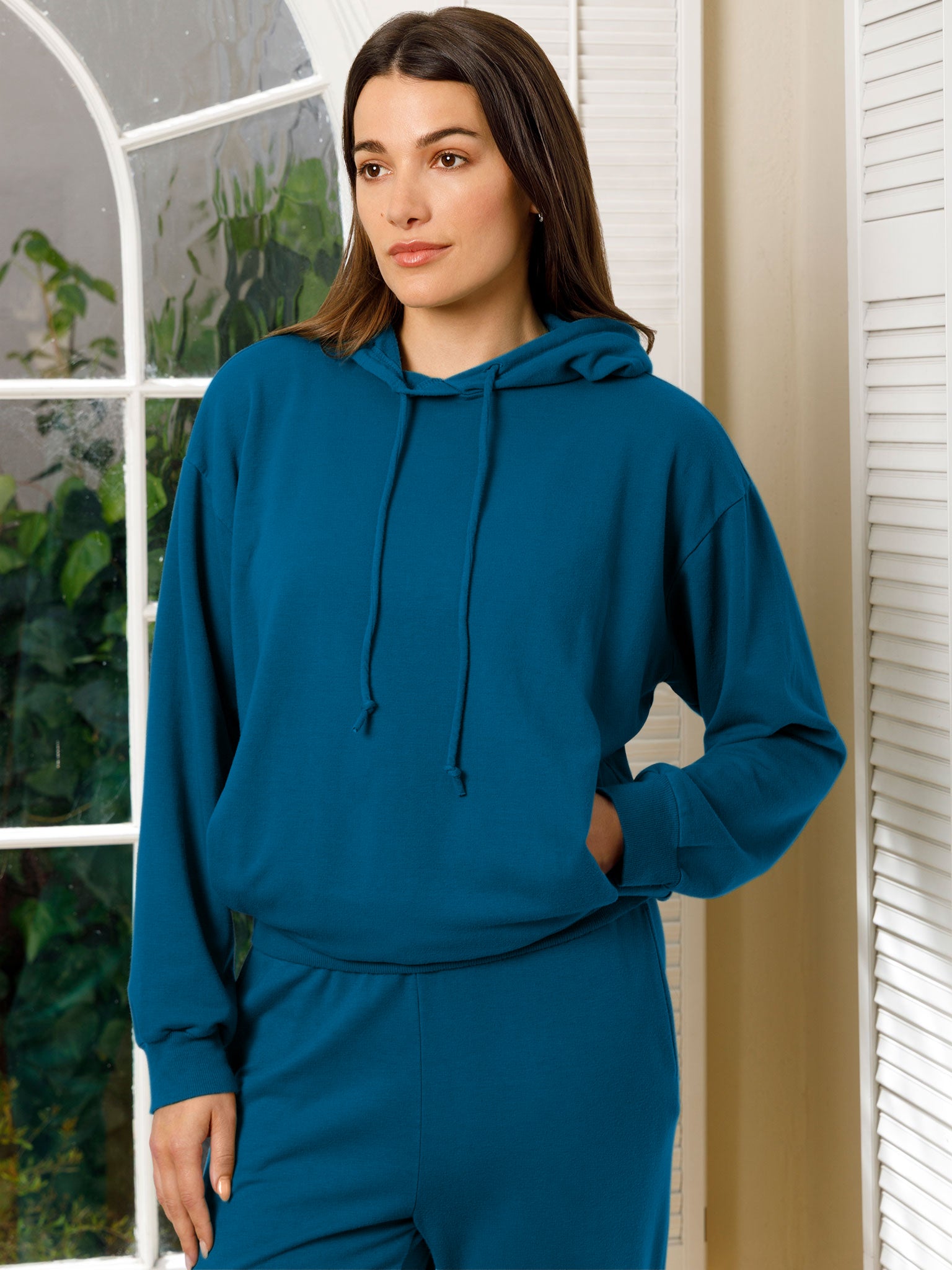 Fleece Pleat Hoodie