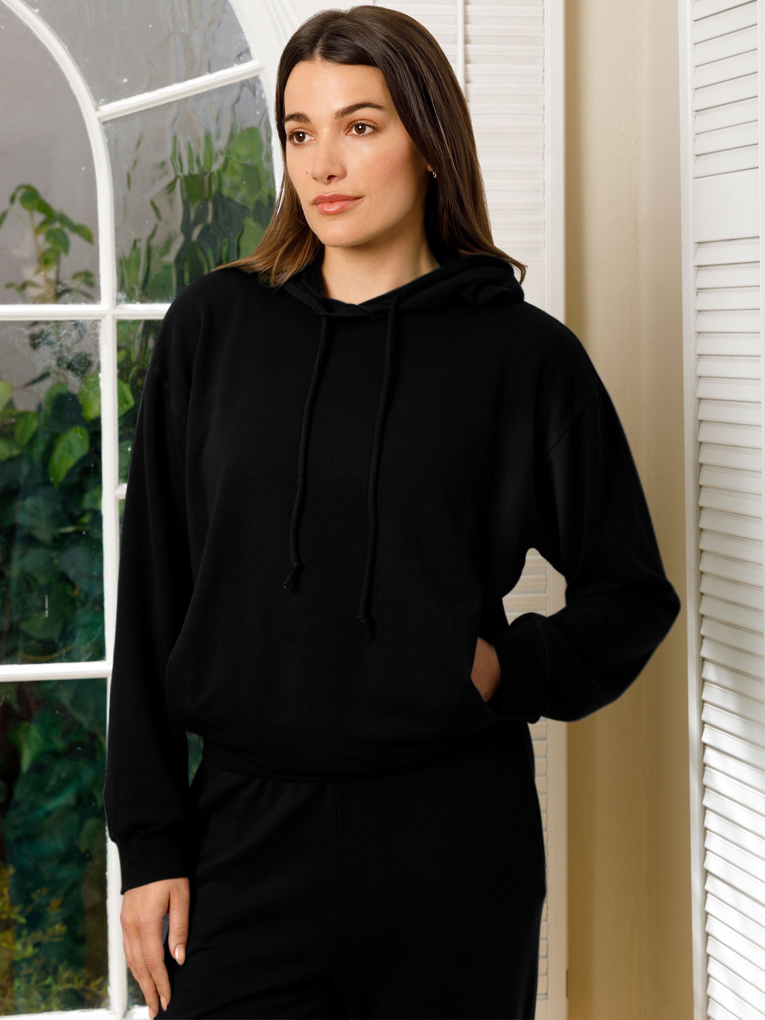 Fleece Pleat Hoodie