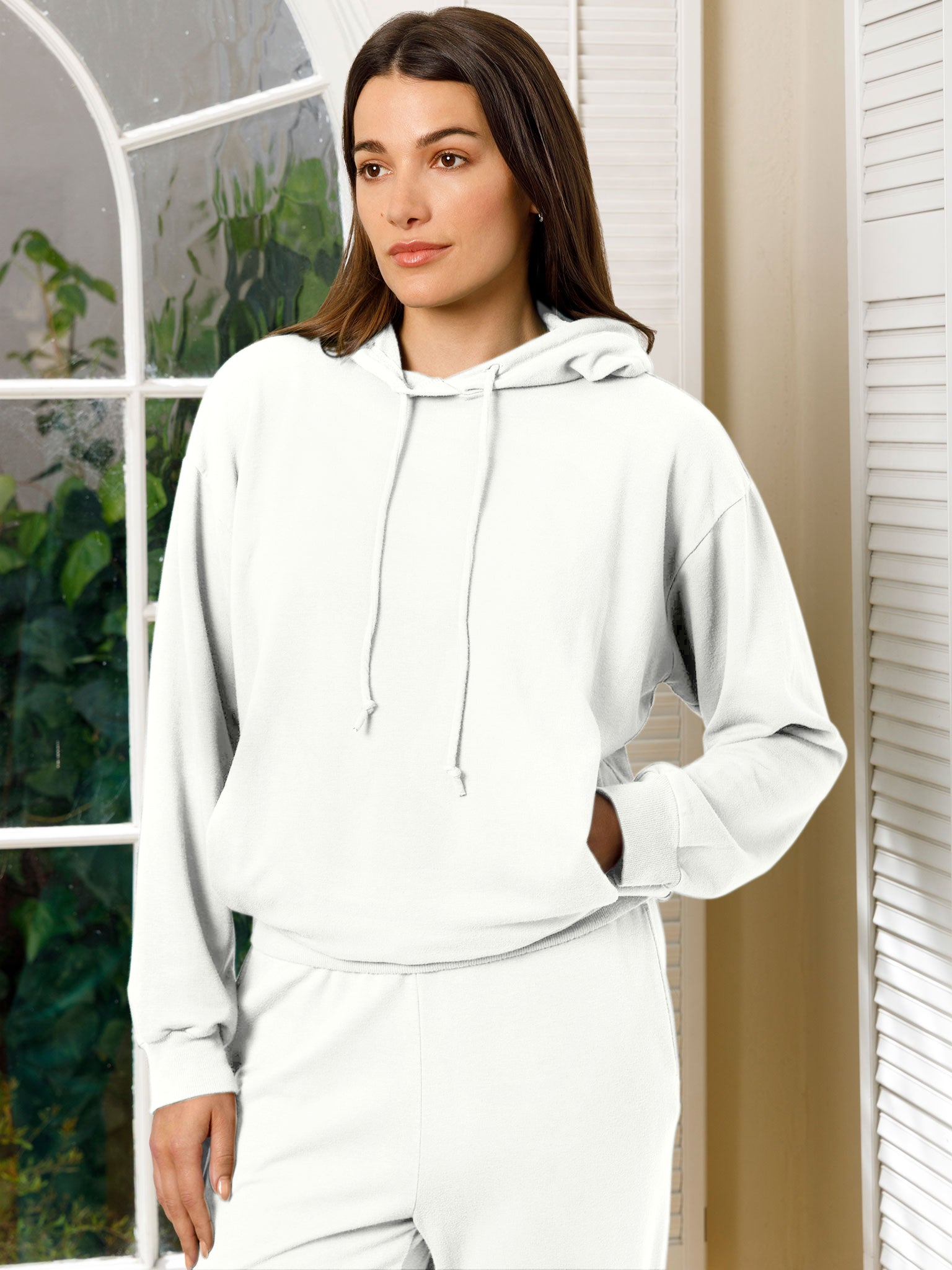 Fleece Pleat Hoodie