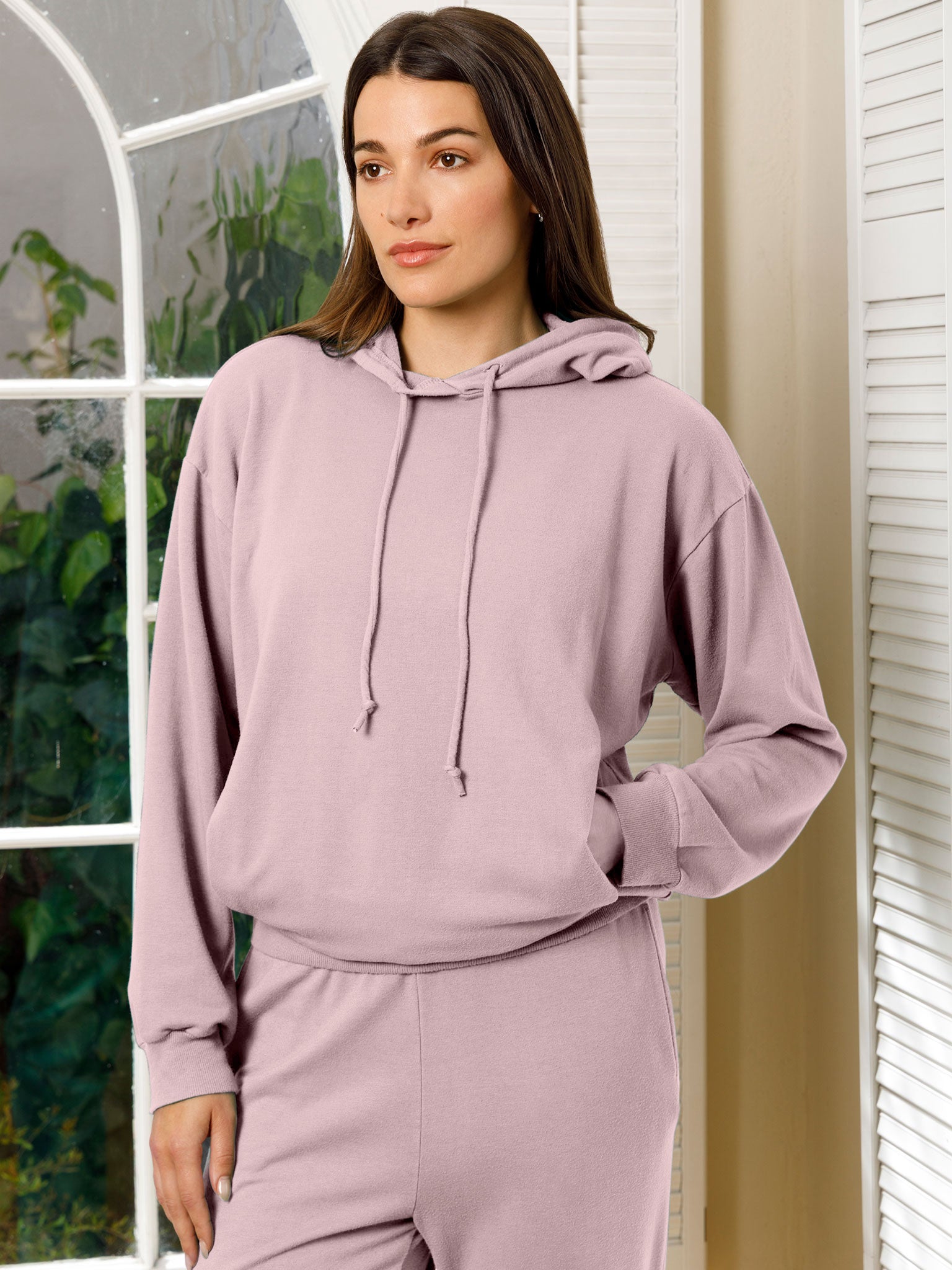Fleece Pleat Hoodie