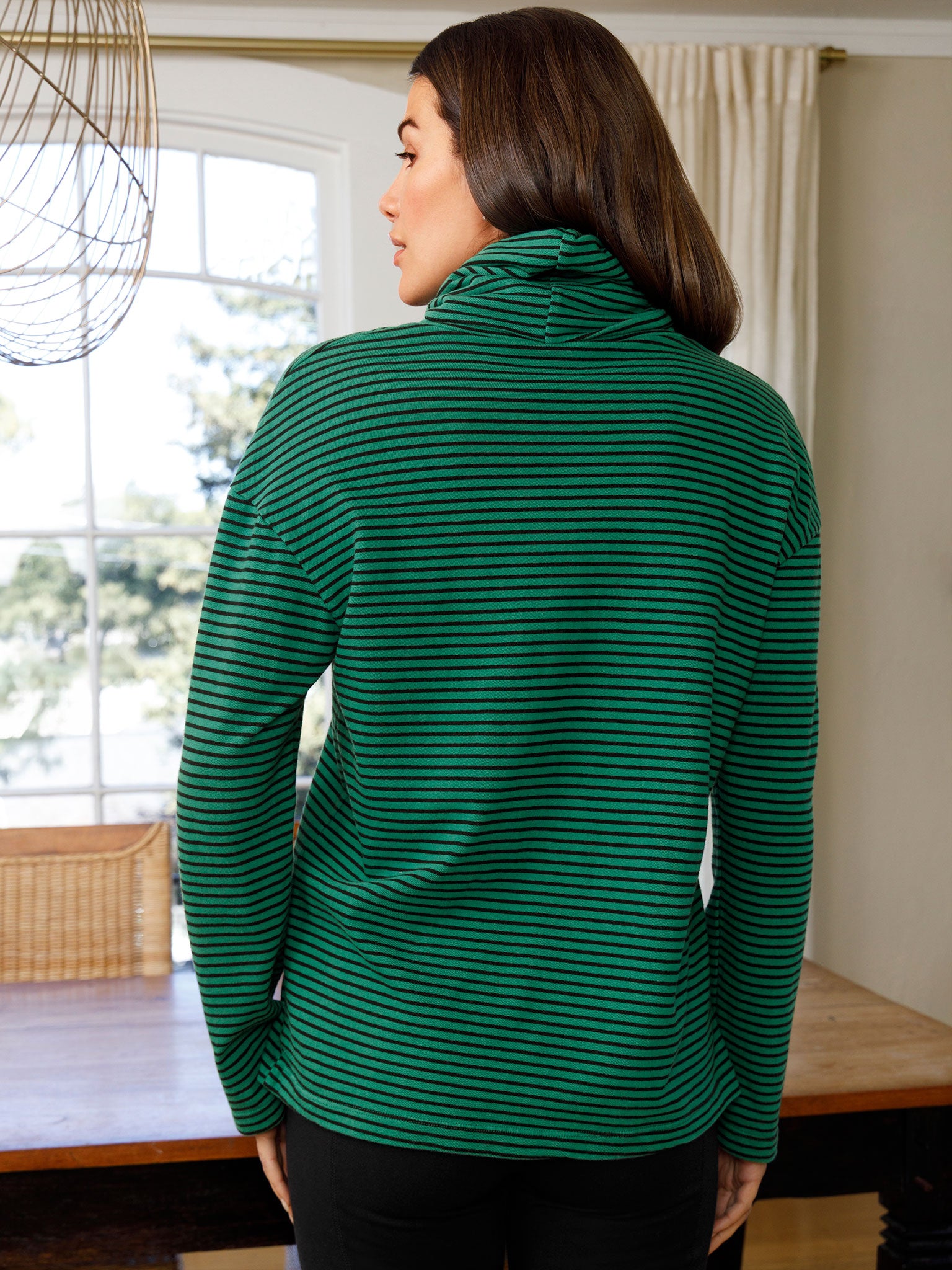 Cowl Neck Stripe Top